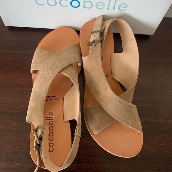 💥Cocobelle sabri suede leather wedge sandal size 7,5 - Picture 2 of 6